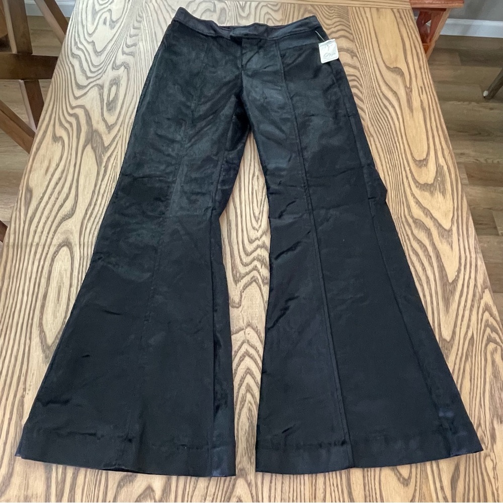 Free‎ People Flare Pants Walk With You Velvet Black Flare Trousers NEW